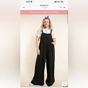 Wide leg overalls
